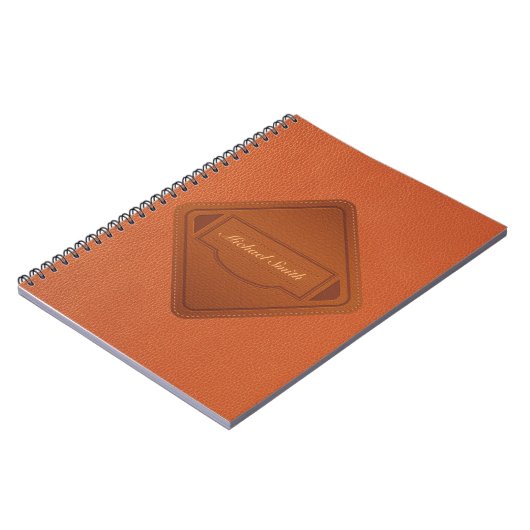 Gepersonaliseerde Faux Leather Brown Notitieboek (Linkerzijde)