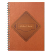 Gepersonaliseerde Faux Leather Brown Notitieboek (Voorkant)