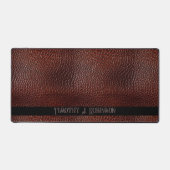 Gepersonaliseerde Faux Leather Brown reliëf Bureaumat (Voorkant)