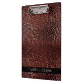 Gepersonaliseerde Faux Leather Brown reliëf Klembord (Links)