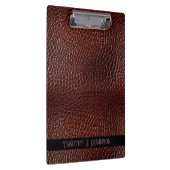 Gepersonaliseerde Faux Leather Brown reliëf Klembord (Rechts)