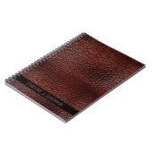 Gepersonaliseerde Faux Leather Brown reliëf Notitieboek (Linkerzijde)