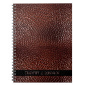 Gepersonaliseerde Faux Leather Brown reliëf Notitieboek (Voorkant)