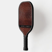 Gepersonaliseerde Faux Leather Brown reliëf Pickleball Paddle (Links)