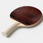 Gepersonaliseerde Faux Leather Brown reliëf Tafeltennisbatje (Voorkant Gekanteld)