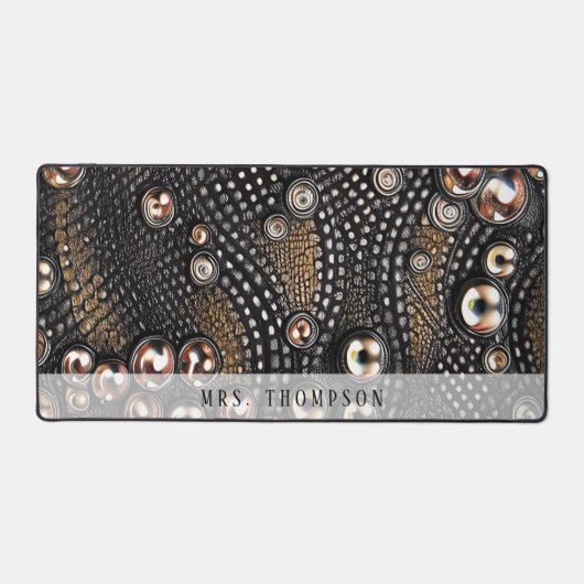 Gepersonaliseerde Faux Lederen Rhinestone Bureaumat (Voorkant)