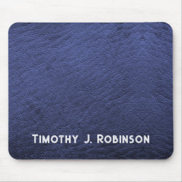 Gepersonaliseerde Faux Navy Blue Leather Muismat