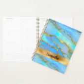 Gepersonaliseerde Faux Opal Stone en goud Planner (Display)