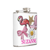 Gepersonaliseerde Faux Patches Roze Western Boot Heupfles (Rechts)