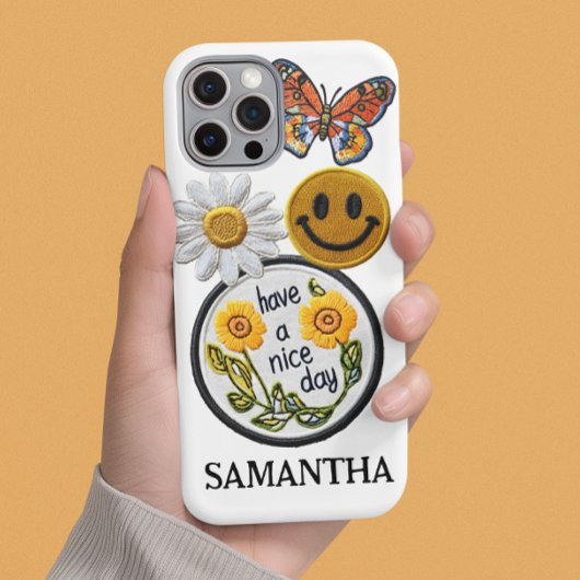 Gepersonaliseerde Faux Patches Trendy gelaagde gif Case-Mate iPhone Case