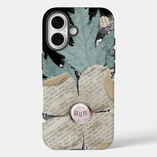 Gepersonaliseerde Faux Print op Paper Leaf Design Case-Mate iPhone Case (Achterkant)