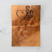 Gepersonaliseerde Faux Wooden 5e bruiloft Jubileum Kaart (Binnen)