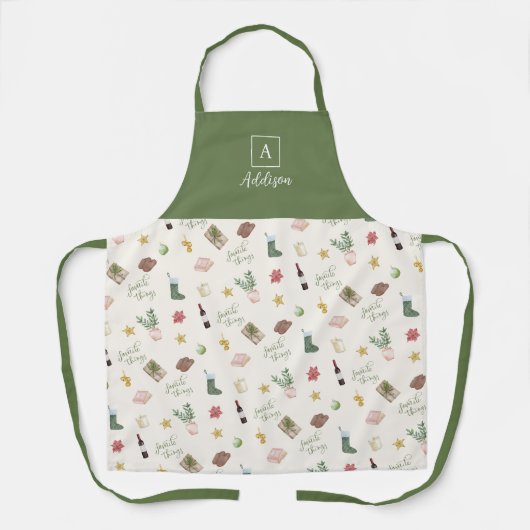Gepersonaliseerde Favoriete Dingen Kerst Schort (Voorkant)