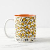 Gepersonaliseerde favoriete Drinken Candy Corn Pat Tweekleurige Koffiemok (Links)