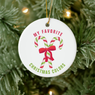 gepersonaliseerde favoriete kleur kerst keramisch ornament