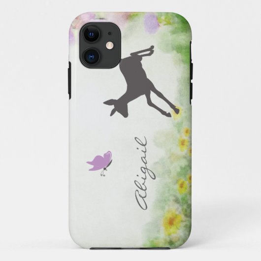 Gepersonaliseerde Fawn en Butterfly Deer iPhone Ca Case-Mate iPhone Case (Achterkant)