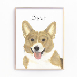 Gepersonaliseerde Fawn en White Corgi Art Foto Afdruk