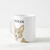 Gepersonaliseerde Fawn en White Corgi Koffiemok (Voorkant links)