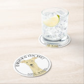 Gepersonaliseerde Fawn Greyhound bruiloft Ronde Kartonnen Onderzetter (Insitu)