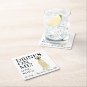 Gepersonaliseerde Fawn Masker Grote Deen bruiloft Kartonnen Onderzetters (Insitu)