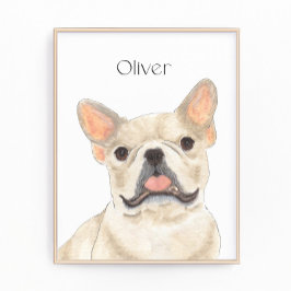 Gepersonaliseerde Fawn Tan Franse Bulldog Art Foto Afdruk