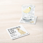 Gepersonaliseerde Fawn Tan Pitbull Staffy Hond bru Kartonnen Onderzetters (Insitu)