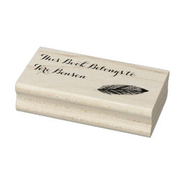 Gepersonaliseerde Feather Rubber Stamp Boek behoor Rubberstempel