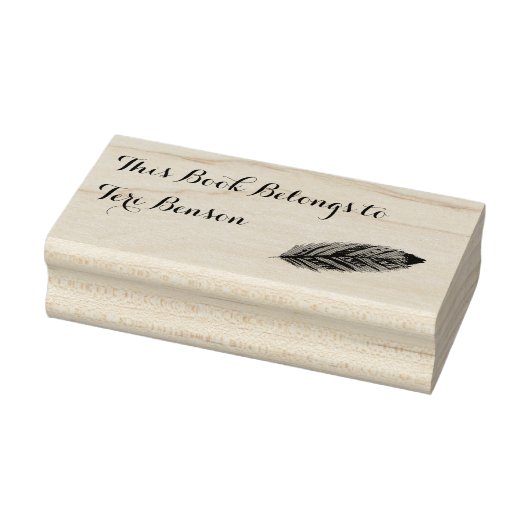 Gepersonaliseerde Feather Rubber Stamp Boek behoor Rubberstempel (Stempel)