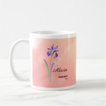 Gepersonaliseerde februari Flower Mok