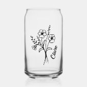 Gepersonaliseerde Februari Geboorte Maand Bloemenv Blikvorm Glas (Voorkant)