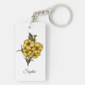 Gepersonaliseerde februari Geboortebloem Sleutelha Sleutelhanger (achterkant)