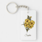 Gepersonaliseerde februari Geboortebloem Sleutelha Sleutelhanger (Voorkant)