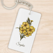 Gepersonaliseerde februari Geboortebloem Sleutelha Sleutelhanger