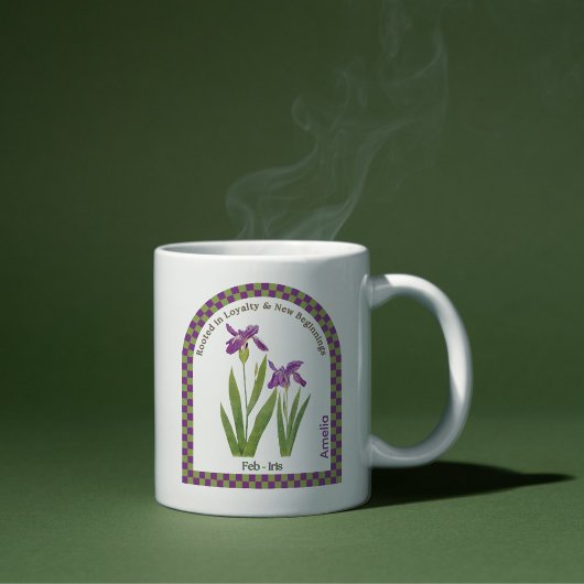 Gepersonaliseerde februari Geboortemaand Bloem Koffiemok