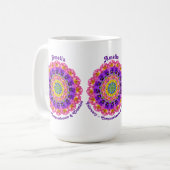 Gepersonaliseerde februari Geboortemaand Bloem Vio Koffiemok (Voorkant links)