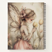 Gepersonaliseerde fee met grillige vlindervleugels notitieboek (Achterkant)