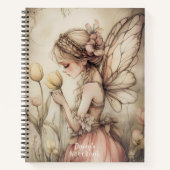 Gepersonaliseerde fee met grillige vlindervleugels notitieboek (Voorkant)