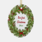 Gepersonaliseerde feestdag met kerstkeramiek Orna Keramisch Ornament (Rechts)