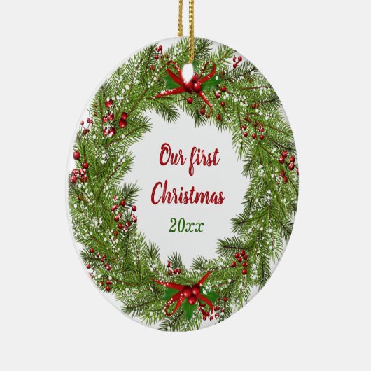 Gepersonaliseerde feestdag met kerstkeramiek Orna Keramisch Ornament (Rechts)