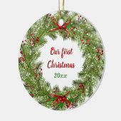 Gepersonaliseerde feestdag met kerstkeramiek Orna Keramisch Ornament (Links)