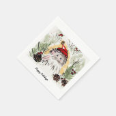 Gepersonaliseerde feestdag Santa Cocktail servette Servet (Hoek)