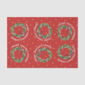 Gepersonaliseerde feestdag - Wreath & Gold Hearts Tissuepapier (Voorkant)