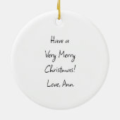 Gepersonaliseerde feestdagen keramisch ornament (Achterkant)