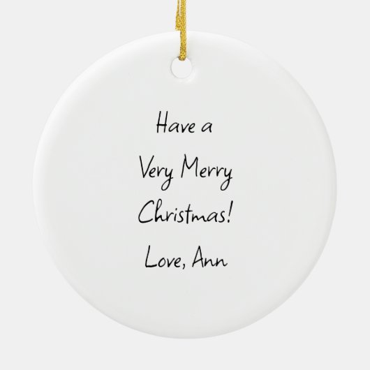 Gepersonaliseerde feestdagen keramisch ornament (Achterkant)