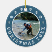 Gepersonaliseerde feestdagen keramisch ornament (Achterkant)