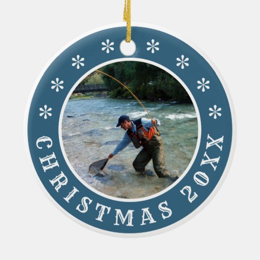 Gepersonaliseerde feestdagen keramisch ornament (Achterkant)