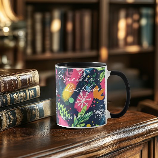 Gepersonaliseerde feestelijk met gedurfde kleuren  mok