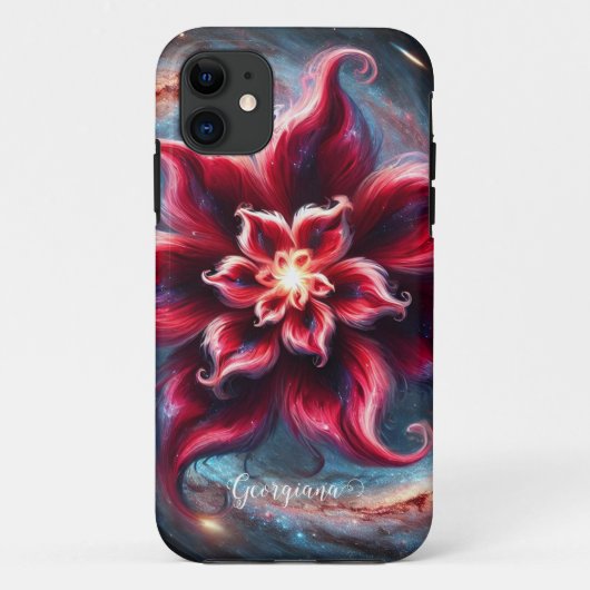 Gepersonaliseerde Feestelijke Bloemen Poinsettia G Case-Mate iPhone Case (Achterkant)