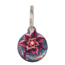 Gepersonaliseerde Feestelijke Bloemen Poinsettia G Huisdierpenning