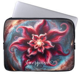 Gepersonaliseerde Feestelijke Bloemen Poinsettia G Laptop Sleeve